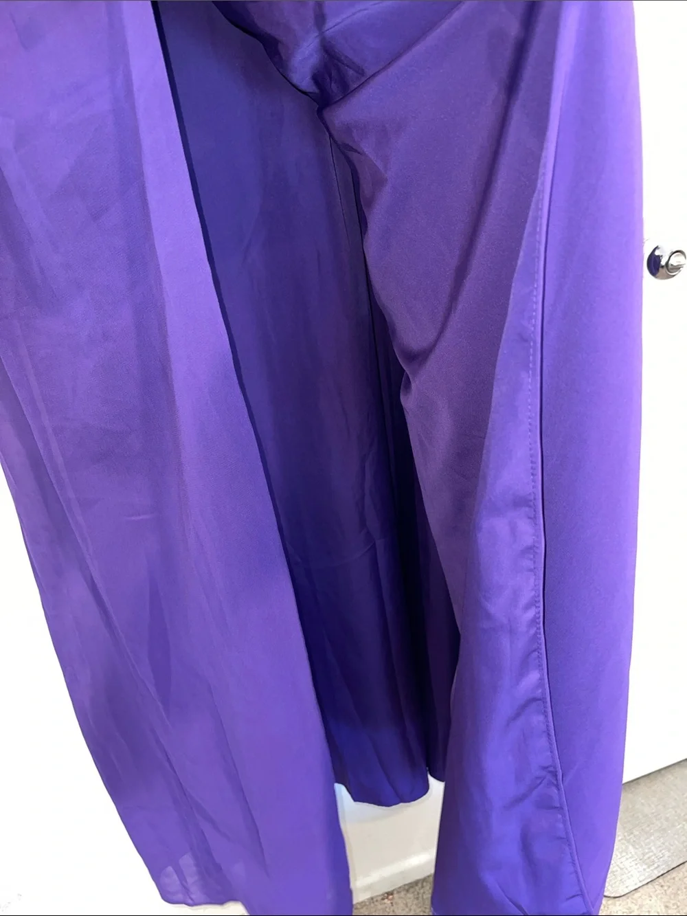 Strapless Purple Chiffon Evening Dress